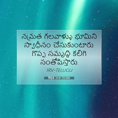 Picture 07 - కీర్తన 37:11 TELIRV - నమ్రత గలవాళ్ళు - Bible Verse Picture