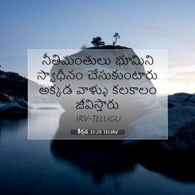 Picture 07 - కీర్తన 37:29 TELIRV - నీతిమంతులు భూమిని - Bible Verse Picture