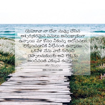 Picture 07 - కీర్తన 40:5 TELIRV - యెహోవా నా దేవా, - Bible Verse Picture