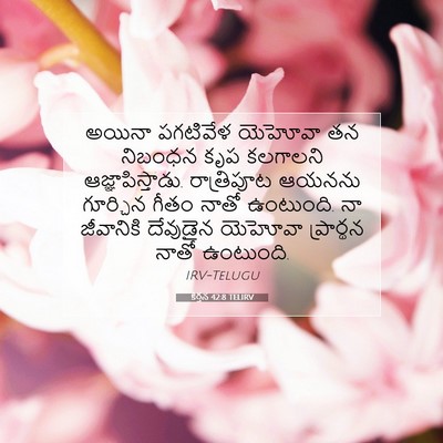 Picture 07 - కీర్తన 42:8 TELIRV - అయినా పగటివేళ - Bible Verse Picture