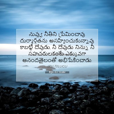 Picture 07 - కీర్తన 45:7 TELIRV - నువ్వు నీతిని - Bible Verse Picture