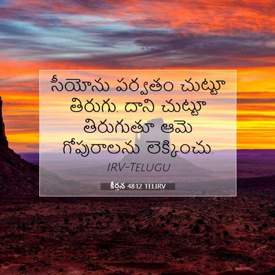 Picture 07 - కీర్తన 48:12 TELIRV - సీయోను పర్వతం - Bible Verse Picture