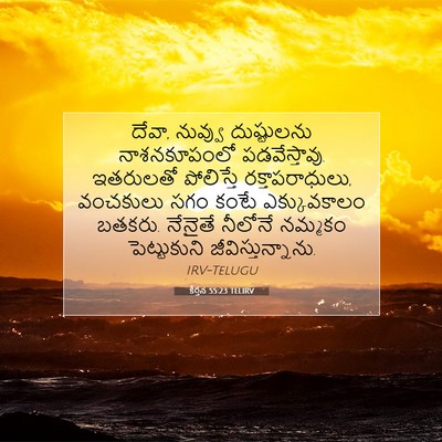 Picture 07 - కీర్తన 55:23 TELIRV - దేవా, నువ్వు - Bible Verse Picture