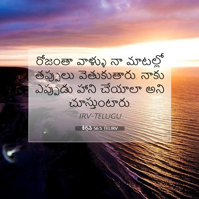 Picture 07 - కీర్తన 56:5 TELIRV - రోజంతా వాళ్ళు నా - Bible Verse Picture