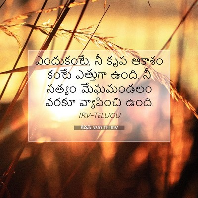 Picture 07 - కీర్తన 57:10 TELIRV - ఎందుకంటే, నీ కృప - Bible Verse Picture