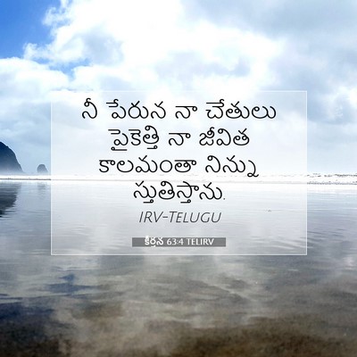 Picture 07 - కీర్తన 63:4 TELIRV - నీ పేరున నా చేతులు - Bible Verse Picture