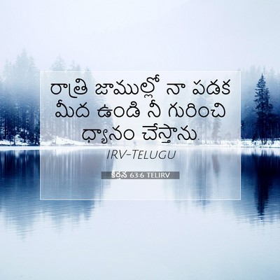 Picture 07 - కీర్తన 63:6 TELIRV - రాత్రి జాముల్లో - Bible Verse Picture