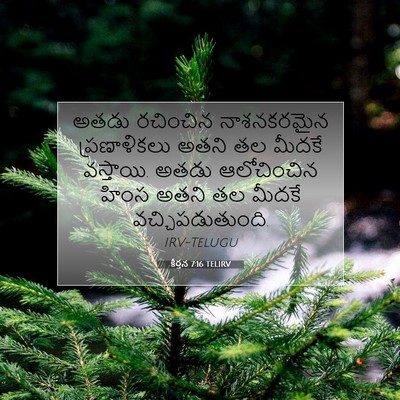 Picture 07 - కీర్తన 7:16 TELIRV - అతడు రచించిన - Bible Verse Picture