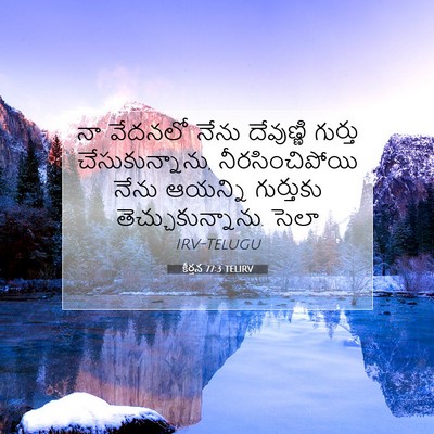 Picture 07 - కీర్తన 77:3 TELIRV - నా వేదనలో నేను - Bible Verse Picture