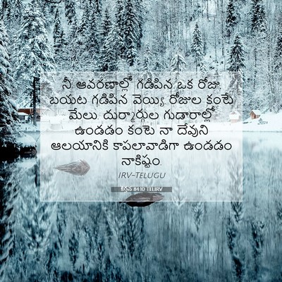 Picture 07 - కీర్తన 84:10 TELIRV - నీ ఆవరణాల్లో - Bible Verse Picture