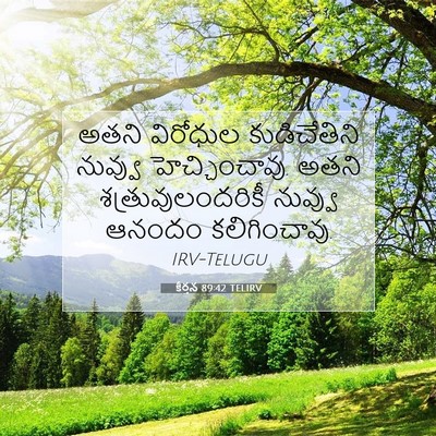 Picture 07 - కీర్తన 89:42 TELIRV - అతని విరోధుల - Bible Verse Picture