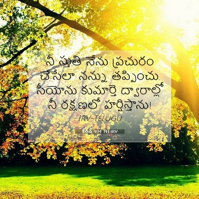 Picture 07 - కీర్తన 9:14 TELIRV - నీ స్తుతి నేను - Bible Verse Picture