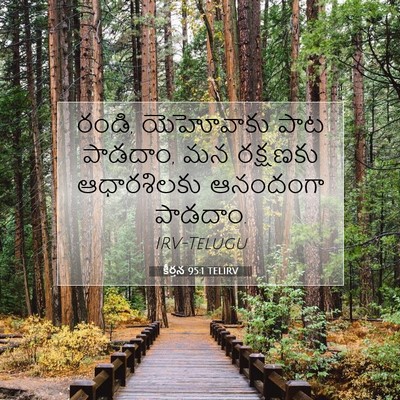 Picture 07 - కీర్తన 95:1 TELIRV - రండి, యెహోవాకు పాట - Bible Verse Picture