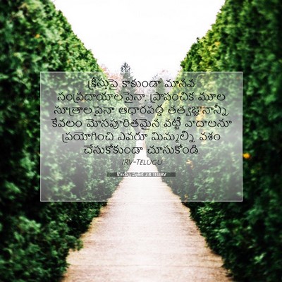 Picture 07 - కొలస్సీ పత్రిక 2:8 TELIRV - క్రీస్తుపై - Bible Verse Picture