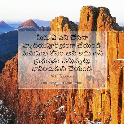 Picture 07 - కొలస్సీ పత్రిక 3:23 TELIRV - మీరు ఏ పని చేసినా - Bible Verse Picture