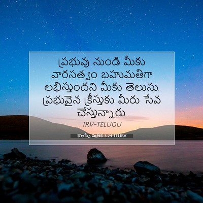 Picture 07 - కొలస్సీ పత్రిక 3:24 TELIRV - ప్రభువు నుండి - Bible Verse Picture
