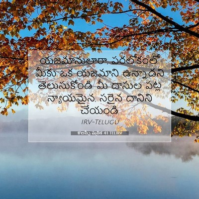Picture 07 - కొలస్సీ పత్రిక 4:1 TELIRV - యజమానులారా, - Bible Verse Picture