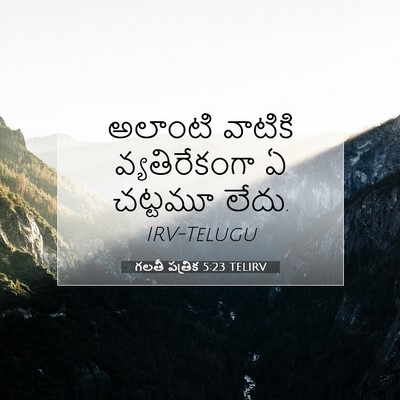 Picture 07 - గలతీ పత్రిక 5:23 TELIRV - అలాంటి వాటికి - Bible Verse Picture