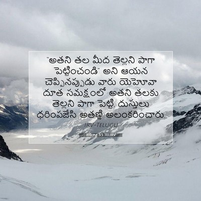 Picture 07 - జెకర్యా 3:5 TELIRV - “అతని తల మీద - Bible Verse Picture