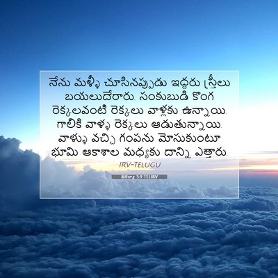 Picture 07 - జెకర్యా 5:9 TELIRV - నేను మళ్ళీ - Bible Verse Picture