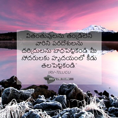 Picture 07 - జెకర్యా 7:10 TELIRV - వితంతువులను, - Bible Verse Picture