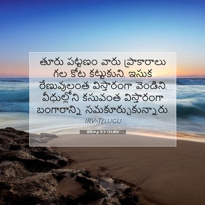 Picture 07 - జెకర్యా 9:3 TELIRV - తూరు పట్టణం వారు - Bible Verse Picture
