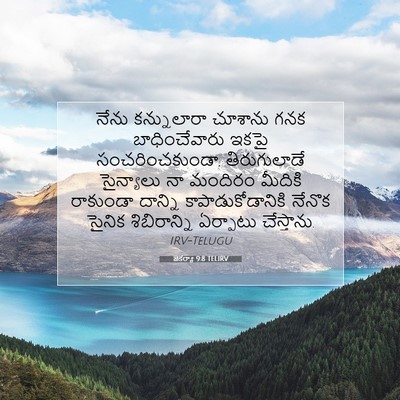 Picture 07 - జెకర్యా 9:8 TELIRV - నేను కన్నులారా - Bible Verse Picture