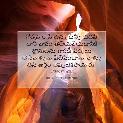 Picture 07 - దానియేలు 5:15 TELIRV - గోడపై రాసి ఉన్న - Bible Verse Picture