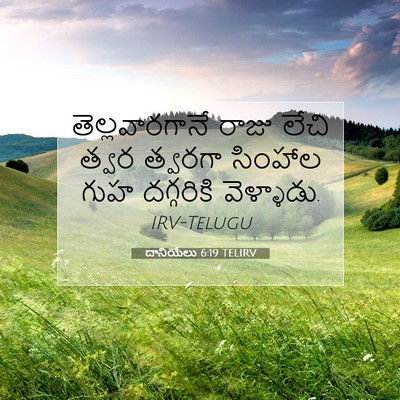Picture 07 - దానియేలు 6:19 TELIRV - తెల్లవారగానే రాజు - Bible Verse Picture