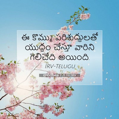 Picture 07 - దానియేలు 7:21 TELIRV - ఈ కొమ్ము - Bible Verse Picture