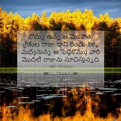 Picture 07 - దానియేలు 8:21 TELIRV - బొచ్చు ఉన్న ఆ - Bible Verse Picture