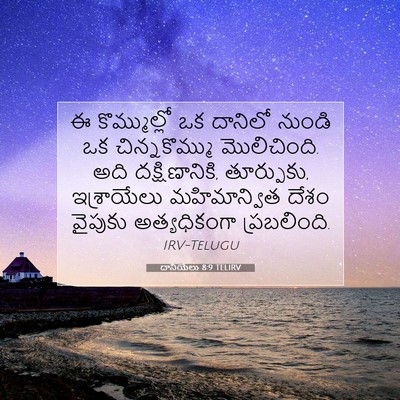 Picture 07 - దానియేలు 8:9 TELIRV - ఈ కొమ్ముల్లో ఒక - Bible Verse Picture