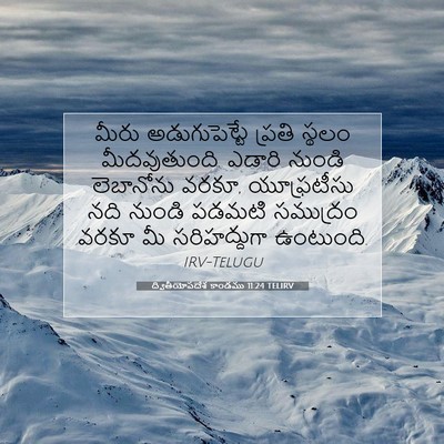 Picture 07 - ద్వితీయోపదేశ కాండము 11:24 TELIRV - మీరు అడుగుపెట్టే - Bible Verse Picture