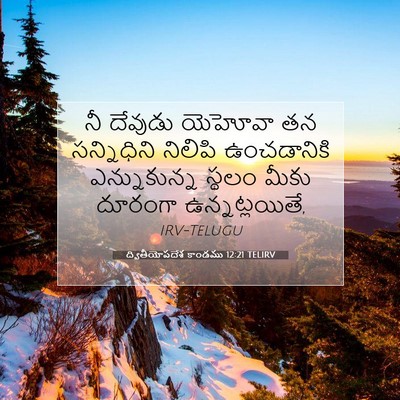 Picture 07 - ద్వితీయోపదేశ కాండము 12:21 TELIRV - నీ దేవుడు యెహోవా - Bible Verse Picture