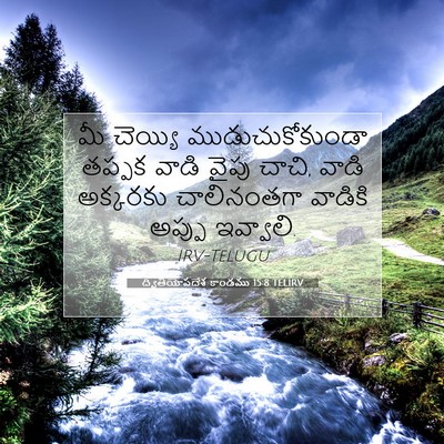 Picture 07 - ద్వితీయోపదేశ కాండము 15:8 TELIRV - మీ చెయ్యి - Bible Verse Picture