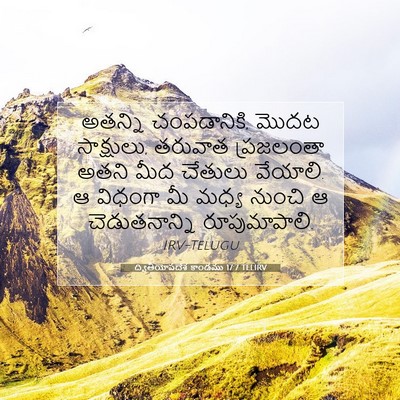 Picture 07 - ద్వితీయోపదేశ కాండము 17:7 TELIRV - అతన్ని చంపడానికి, - Bible Verse Picture