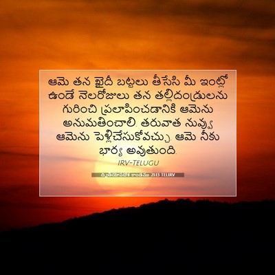 Picture 07 - ద్వితీయోపదేశ కాండము 21:13 TELIRV - ఆమె తన ఖైదీ బట్టలు - Bible Verse Picture
