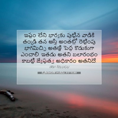 Picture 07 - ద్వితీయోపదేశ కాండము 21:17 TELIRV - ఇష్టం లేని - Bible Verse Picture