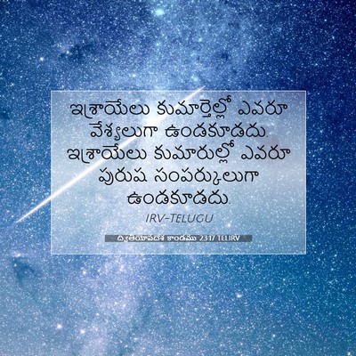 Picture 07 - ద్వితీయోపదేశ కాండము 23:17 TELIRV - ఇశ్రాయేలు - Bible Verse Picture