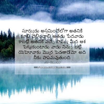Picture 07 - ద్వితీయోపదేశ కాండము 24:15 TELIRV - సూర్యుడు - Bible Verse Picture
