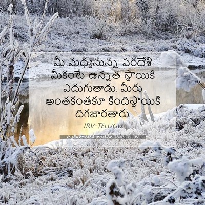 Picture 07 - ద్వితీయోపదేశ కాండము 28:43 TELIRV - మీ మధ్యనున్న - Bible Verse Picture