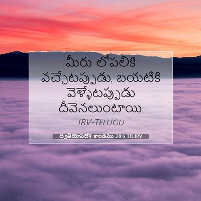 Picture 07 - ద్వితీయోపదేశ కాండము 28:6 TELIRV - మీరు లోపలికి - Bible Verse Picture