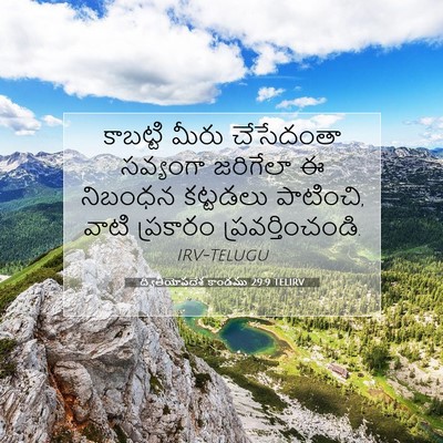 Picture 07 - ద్వితీయోపదేశ కాండము 29:9 TELIRV - కాబట్టి మీరు - Bible Verse Picture
