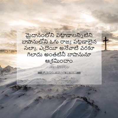 Picture 07 - ద్వితీయోపదేశ కాండము 3:10 TELIRV - మైదానంలోని - Bible Verse Picture