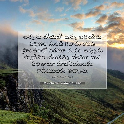 Picture 07 - ద్వితీయోపదేశ కాండము 3:12 TELIRV - అర్నోను లోయలో - Bible Verse Picture