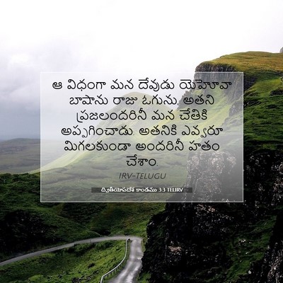 Picture 07 - ద్వితీయోపదేశ కాండము 3:3 TELIRV - ఆ విధంగా మన దేవుడు - Bible Verse Picture