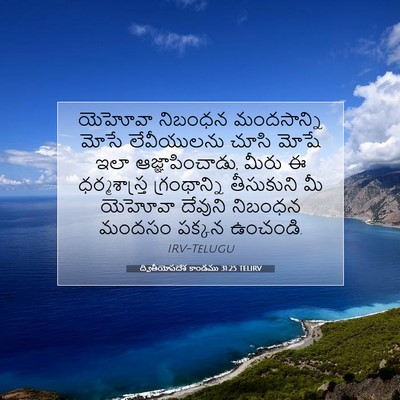 Picture 07 - ద్వితీయోపదేశ కాండము 31:25 TELIRV - యెహోవా నిబంధన - Bible Verse Picture