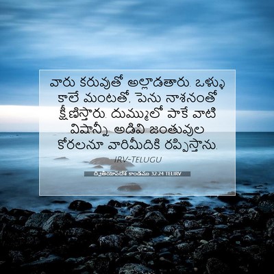 Picture 07 - ద్వితీయోపదేశ కాండము 32:24 TELIRV - వారు కరువుతో - Bible Verse Picture