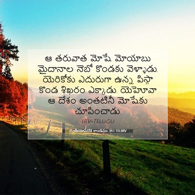 Picture 07 - ద్వితీయోపదేశ కాండము 34:1 TELIRV - ఆ తరువాత మోషే - Bible Verse Picture
