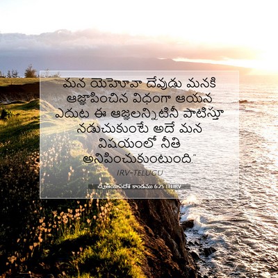 Picture 07 - ద్వితీయోపదేశ కాండము 6:25 TELIRV - మన యెహోవా దేవుడు - Bible Verse Picture